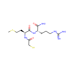 CSCC[C@H](NC(=O)CS)C(=O)N[C@@H](CCCNC(=N)N)C(N)=O ZINC000049019770