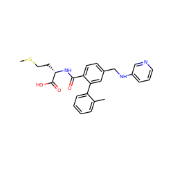 CSCC[C@H](NC(=O)c1ccc(CNc2cccnc2)cc1-c1ccccc1C)C(=O)O ZINC000013781630