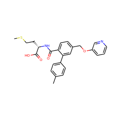 CSCC[C@H](NC(=O)c1ccc(COc2cccnc2)cc1-c1ccc(C)cc1)C(=O)O ZINC000027426647