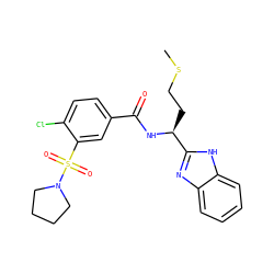 CSCC[C@H](NC(=O)c1ccc(Cl)c(S(=O)(=O)N2CCCC2)c1)c1nc2ccccc2[nH]1 ZINC000006079815