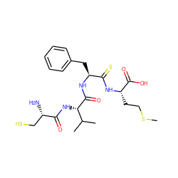 CSCC[C@H](NC(=S)[C@H](Cc1ccccc1)NC(=O)[C@@H](NC(=O)[C@@H](N)CS)C(C)C)C(=O)O ZINC000013762266