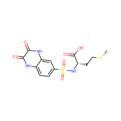 CSCC[C@H](NS(=O)(=O)c1ccc2[nH]c(=O)c(=O)[nH]c2c1)C(=O)O ZINC000002928205