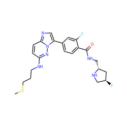 CSCCCNc1ccc2ncc(-c3ccc(C(=O)NC[C@@H]4C[C@@H](F)CN4)c(F)c3)n2n1 ZINC000072177528