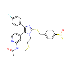 CSCCn1c(SCc2ccc([S@@+](C)[O-])cc2)nc(-c2ccc(F)cc2)c1-c1ccnc(NC(C)=O)c1 ZINC000028636508