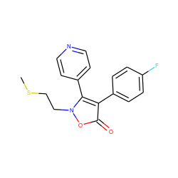 CSCCn1oc(=O)c(-c2ccc(F)cc2)c1-c1ccncc1 ZINC000029055419