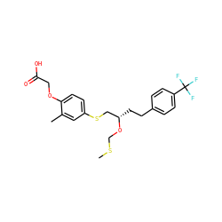 CSCO[C@@H](CCc1ccc(C(F)(F)F)cc1)CSc1ccc(OCC(=O)O)c(C)c1 ZINC000028704714