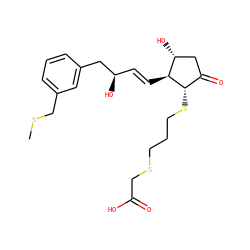 CSCc1cccc(C[C@H](O)/C=C/[C@H]2[C@H](O)CC(=O)[C@@H]2SCCCSCC(=O)O)c1 ZINC000013836453