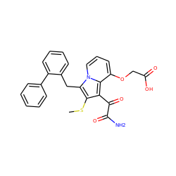 CSc1c(C(=O)C(N)=O)c2c(OCC(=O)O)cccn2c1Cc1ccccc1-c1ccccc1 ZINC000013758520