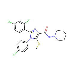 CSc1c(C(=O)NN2CCCCC2)nc(-c2ccc(Cl)cc2Cl)n1-c1ccc(Cl)cc1 ZINC000043100779