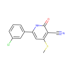 CSc1cc(-c2cccc(Cl)c2)[nH]c(=O)c1C#N ZINC000299863382