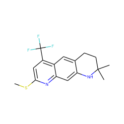 CSc1cc(C(F)(F)F)c2cc3c(cc2n1)NC(C)(C)CC3 ZINC000027330488