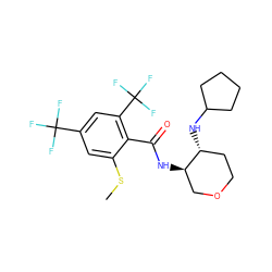 CSc1cc(C(F)(F)F)cc(C(F)(F)F)c1C(=O)N[C@@H]1COCC[C@H]1NC1CCCC1 ZINC000118608600