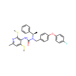 CSc1cc(C)nc(SC)c1NC(=O)N(Cc1ccc(Oc2ccc(F)cc2)cc1)[C@H](C)c1ccccc1 ZINC000027439731