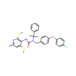 CSc1cc(C)nc(SC)c1NC(=O)N(Cc1ccc(Oc2ccc(F)cc2)cc1)C(C)(C)c1ccccc1 ZINC000027517344