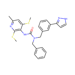 CSc1cc(C)nc(SC)c1NC(=O)N(Cc1ccccc1)Cc1cccc(-c2cc[nH]n2)c1 ZINC000001487392