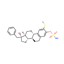 CSc1cc2c(cc1OS(N)(=O)=O)CC[C@@H]1[C@@H]2CC[C@@]2(C)[C@H]1CC[C@@]2(O)Cc1ccccc1 ZINC000146491795