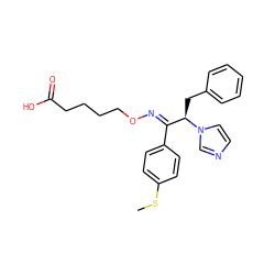 CSc1ccc(/C(=N\OCCCCC(=O)O)[C@@H](Cc2ccccc2)n2ccnc2)cc1 ZINC000013738911