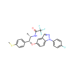 CSc1ccc([C@@H](Oc2ccc3c(cnn3-c3ccc(F)cc3)c2)[C@H](C)NC(=O)C(F)(F)F)cc1 ZINC000114680185