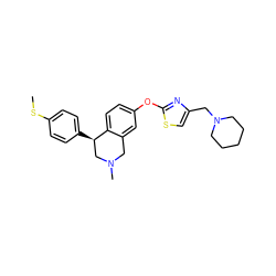 CSc1ccc([C@@H]2CN(C)Cc3cc(Oc4nc(CN5CCCCC5)cs4)ccc32)cc1 ZINC000028827088