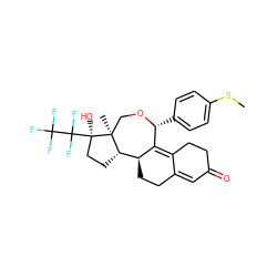 CSc1ccc([C@H]2OC[C@@]3(C)[C@@H](CC[C@@]3(O)C(F)(F)C(F)(F)F)[C@@H]3CCC4=CC(=O)CCC4=C32)cc1 ZINC000070631578