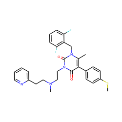 CSc1ccc(-c2c(C)n(Cc3c(F)cccc3F)c(=O)n(CCN(C)CCc3ccccn3)c2=O)cc1 ZINC000028256853