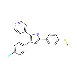 CSc1ccc(-c2cc(-c3ccc(F)cc3)c(-c3ccncc3)[nH]2)cc1 ZINC000027712475