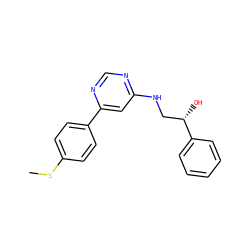 CSc1ccc(-c2cc(NC[C@H](O)c3ccccc3)ncn2)cc1 ZINC000103261300