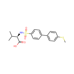 CSc1ccc(-c2ccc(S(=O)(=O)N[C@@H](C(=O)O)C(C)C)cc2)cc1 ZINC000000578999