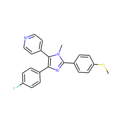 CSc1ccc(-c2nc(-c3ccc(F)cc3)c(-c3ccncc3)n2C)cc1 ZINC000026575305