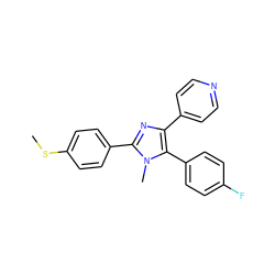 CSc1ccc(-c2nc(-c3ccncc3)c(-c3ccc(F)cc3)n2C)cc1 ZINC000026574988