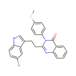 CSc1ccc(-n2c(CCc3c[nH]c4ccc(Br)cc34)nc3ccccc3c2=O)cc1 ZINC000013821556