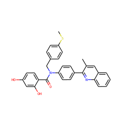 CSc1ccc(CN(C(=O)c2ccc(O)cc2O)c2ccc(-c3nc4ccccc4cc3C)cc2)cc1 ZINC000653757336