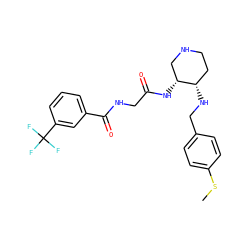 CSc1ccc(CN[C@H]2CCNC[C@H]2NC(=O)CNC(=O)c2cccc(C(F)(F)F)c2)cc1 ZINC000038454548