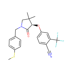 CSc1ccc(CN2CC(C)(C)[C@@H](Oc3ccc(C#N)c(C(F)(F)F)c3)C2=O)cc1 ZINC000049036229