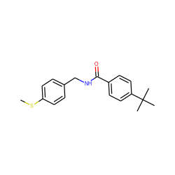 CSc1ccc(CNC(=O)c2ccc(C(C)(C)C)cc2)cc1 ZINC000078543326