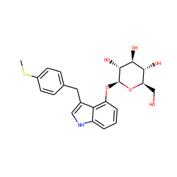 CSc1ccc(Cc2c[nH]c3cccc(O[C@@H]4O[C@H](CO)[C@@H](O)[C@H](O)[C@H]4O)c23)cc1 ZINC000006745589