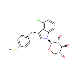 CSc1ccc(Cc2cn([C@@H]3OC[C@@H](O)[C@H](O)[C@H]3O)c3cccc(Cl)c23)cc1 ZINC000066099731