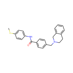 CSc1ccc(NC(=O)c2ccc(CN3CCc4ccccc4C3)cc2)cc1 ZINC000066147985