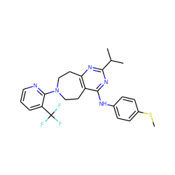 CSc1ccc(Nc2nc(C(C)C)nc3c2CCN(c2ncccc2C(F)(F)F)CC3)cc1 ZINC000146241471