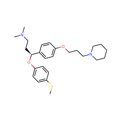 CSc1ccc(O[C@@H](CCN(C)C)c2ccc(OCCCN3CCCCC3)cc2)cc1 ZINC000028892863