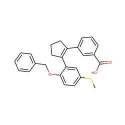 CSc1ccc(OCc2ccccc2)c(C2=C(c3cccc(C(=O)O)c3)CCC2)c1 ZINC000028819256