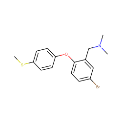 CSc1ccc(Oc2ccc(Br)cc2CN(C)C)cc1 ZINC000040846268