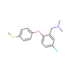 CSc1ccc(Oc2ccc(Cl)cc2CN(C)C)cc1 ZINC000040834039