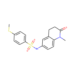 CSc1ccc(S(=O)(=O)Nc2ccc3c(c2)CCC(=O)N3C)cc1 ZINC000105390261