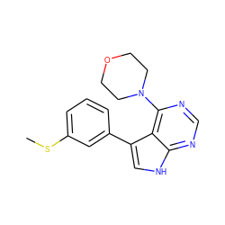 CSc1cccc(-c2c[nH]c3ncnc(N4CCOCC4)c23)c1 ZINC000210726906