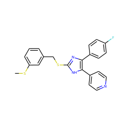 CSc1cccc(CSc2nc(-c3ccc(F)cc3)c(-c3ccncc3)[nH]2)c1 ZINC000013491668