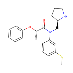 CSc1cccc(N(C[C@H]2CCCN2)C(=O)[C@H](C)Oc2ccccc2)c1 ZINC000045498498