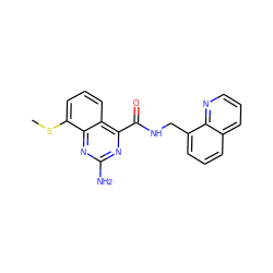 CSc1cccc2c(C(=O)NCc3cccc4cccnc34)nc(N)nc12 ZINC000653784828