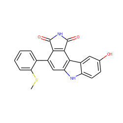 CSc1ccccc1-c1cc2[nH]c3ccc(O)cc3c2c2c1C(=O)NC2=O ZINC000036161230