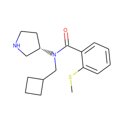 CSc1ccccc1C(=O)N(CC1CCC1)[C@H]1CCNC1 ZINC000035825068